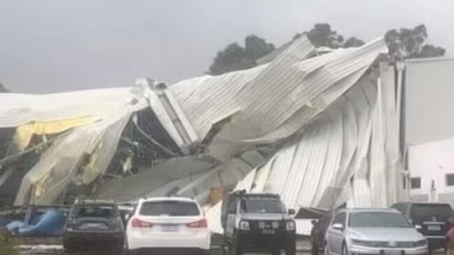 10/05/2024  A tornado ripped through Bunbury Police and Community Youth Centre in Western Australia on Friday afternoon . source: supplied