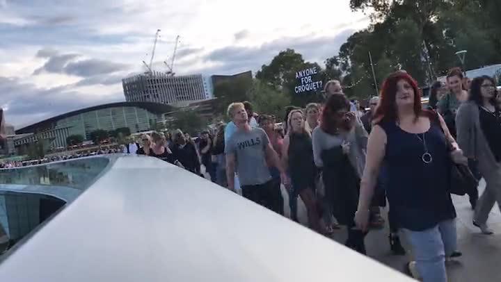 Fans streaming into Adelaide oval to watch Adele perform