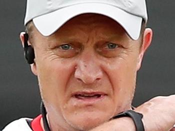 MELBOURNE, AUSTRALIA - JANUARY 12: Mark Neeld, Game Performance Manager of the Bombers looks on during the Essendon Bombers training session at The Hangar on January 12, 2018 in Melbourne, Australia. (Photo by Adam Trafford/AFL Media)