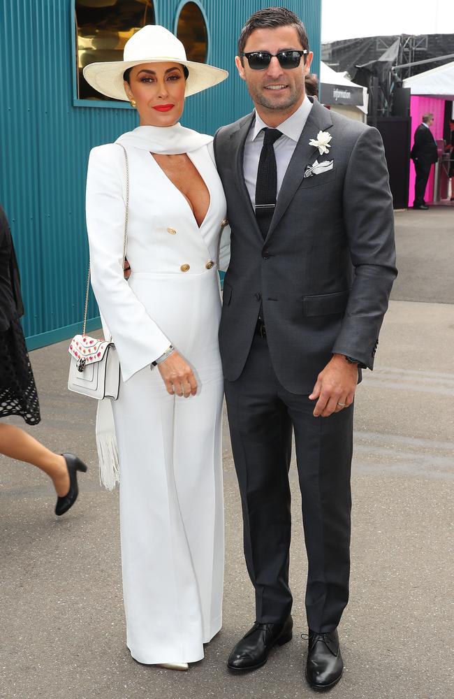 Terry Biviano and Anthony Minichiello attend on Derby Day. Picture: Scott Barnour, Getty Images.