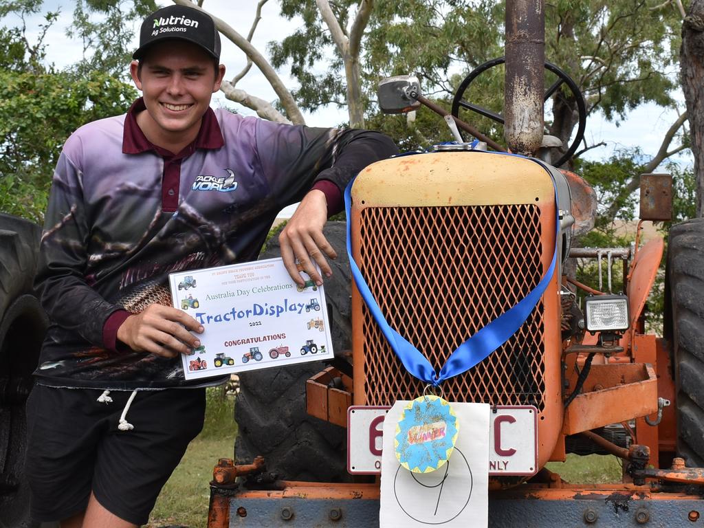 Lachlan Mclennan wins best vintage tractor at St Helens Australia Day Celebration, January 26, 2022. Picture: Madeleine Graham