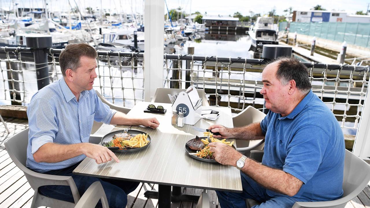 High Steaks with Michael Madigan and Deputy Premier Jarrod Bleijie. Picture: Patrick Woods.