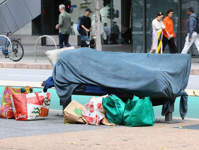 BRISBANE, AUSTRALIA - NewsWire Photos SEPTEMBER 22, 2023: Many people in Brisbane are homeless as the cost of living rises daily and the shortage of affordable housing remains a problem. Picture: NCA NewsWire/Tertius Pickard