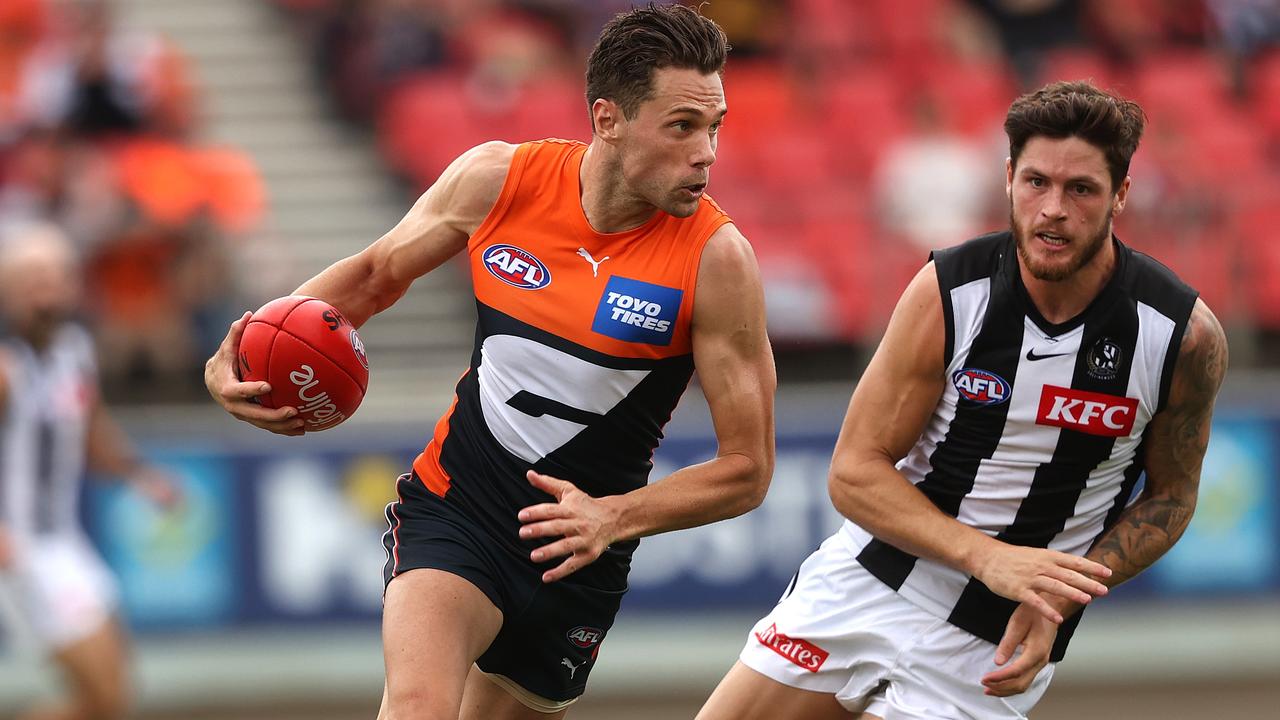 Giants co-captain Josh Kelly has taken Finn Callaghan under his wing. Picture: Phil Hillyard