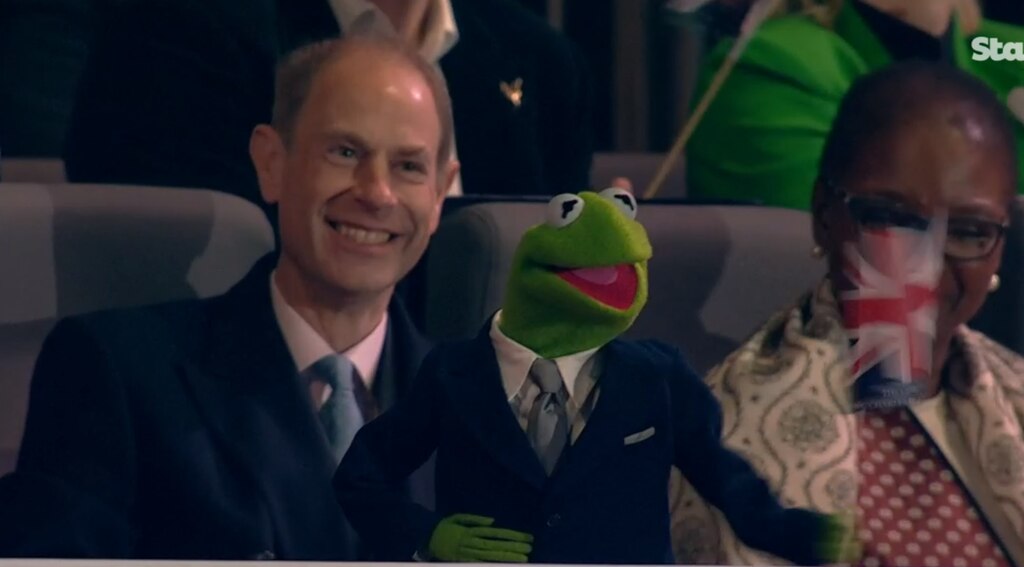 Kermit the frog popped up in the royal box too!.