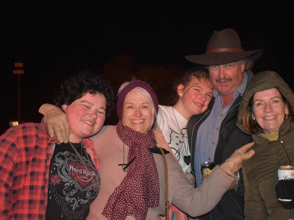 Erin, Kerrie, Hannah, Andrew, and Sue Green celebrating a fun night out at the 2021 Killarney Bonfire Night.