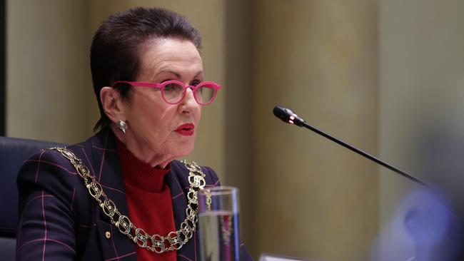 Mayor of Sydney City Clover Moore addresses council. Picture: Jane Dempster/The Australian