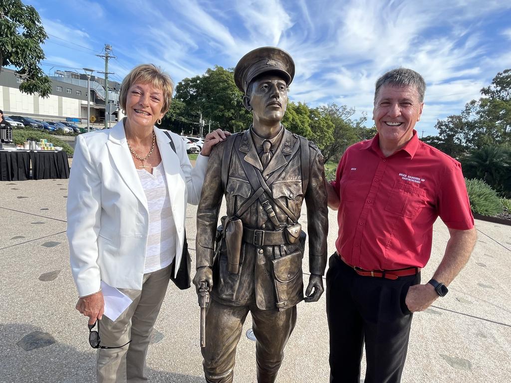 Nancy Bates and Maryborough MP Bruce Saunders with the new statue.