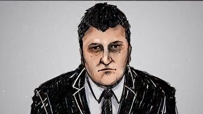 A sketch of Fisher during his latest court appearance. Picture: 7 News