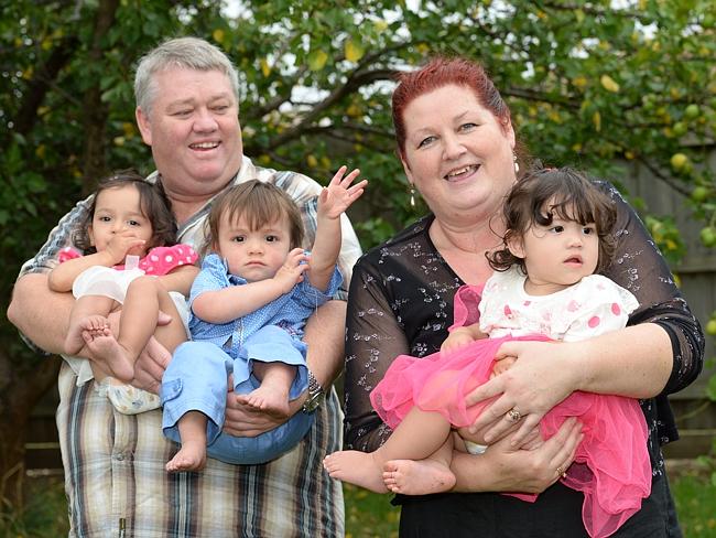 Plan to return .... Andrew and Melissa Hay with their children Sophie (left), Jack and Lily who were born by surrogacy in India.