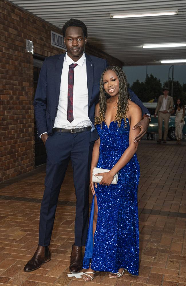 Samuel Geu and partner Rutendo Mutizigwa at the Toowoomba Grammar School formal at Rumours International, Wednesday, November 13, 2024. Picture: Kevin Farmer