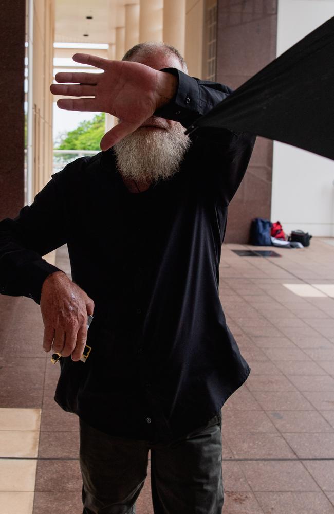 Wayne Peter Hunt comes out of the Supreme Court trial after allegedly killing 11-year-old Daemarius Purcell-Appo with his ute in a Moulden car park. Picture: Pema Tamang Pakhrin