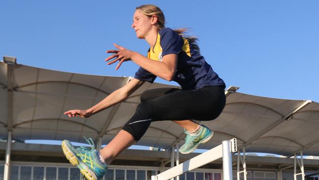 Emelia Surch is an up-and-coming hurdler. Picture: Mike Batterham