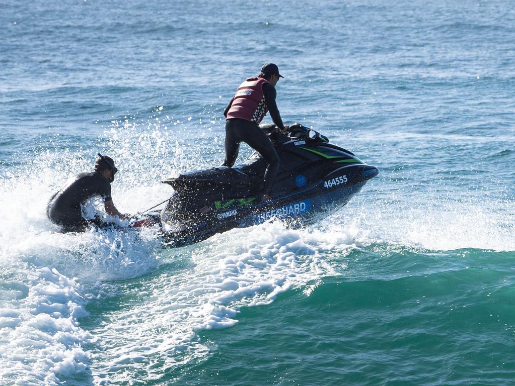 Lifeguards deployed jetskis in the search off North Avoca. Picture: Tom Parrish