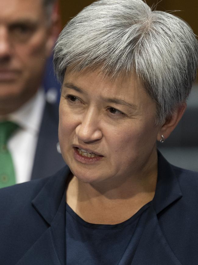 Foreign Affairs Minister Penny Wong said she was ‘shocked’ to discover who owned the trademark. Picture: NCA NewsWire / Martin Ollman