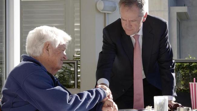 Bill Shorten's last photograph with Bob Hawke. Picture: Supplied.