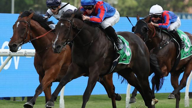 SYDNEY, AUSTRALIA - FEBRUARY 01:  James McDonald riding Yorkshire win Race 10 TAB during Sydney Racing at Rosehill Gardens on February 01, 2025 in Sydney, Australia. (Photo by Jeremy Ng/Getty Images)