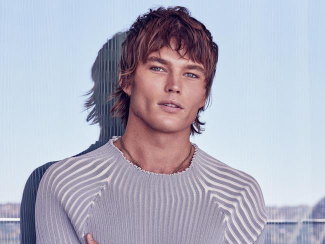 25/11/2022: Model and former winner of GQ Man of the Year, Jordan Barrett Jordan Barrett wearing Boss in Sydney.  PIC: Steven Chee for GQ Australia