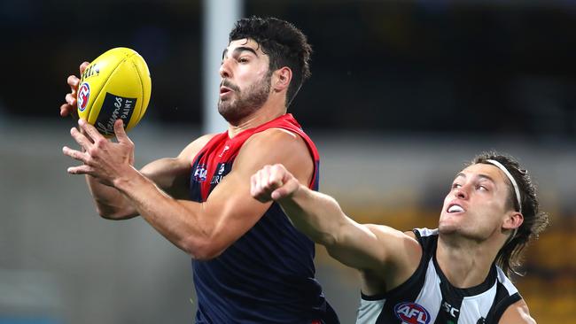 The remains hopeful that the Demons-Pies blockbuster will be held in Victoria. Picture: AFL Photos/Getty Images