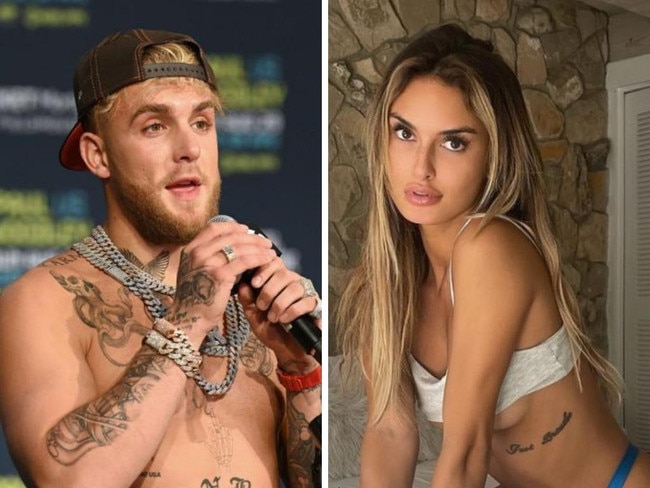 Jake Paul ans Julia Rose. Photo: AFP, Instagram, @juliarosepaul.