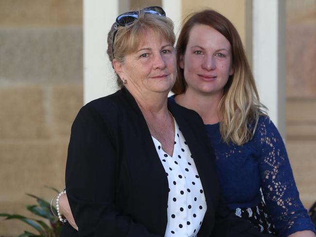 Fiona Splitt and daughter Lisa Schuler who lost a loved one. Attorney-General Yvette D'Ath and Minister for Police Mark Ryan announce the 