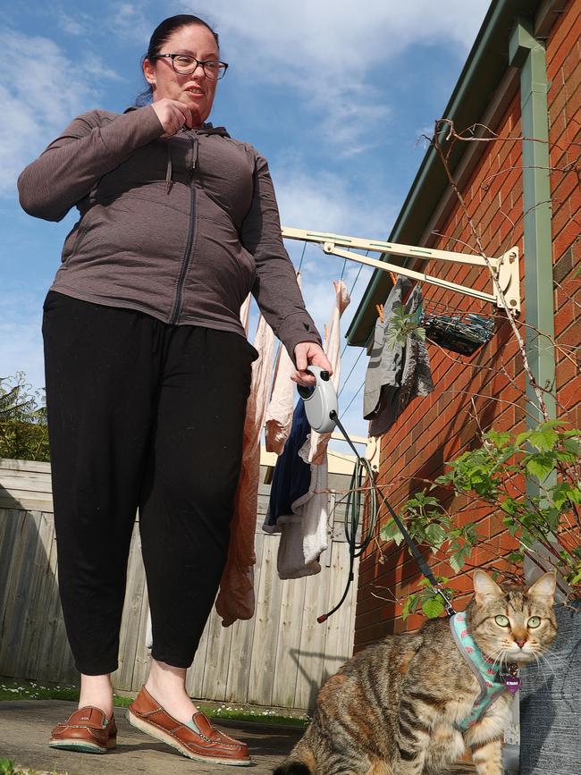 Bree Lornie and her cat Scarlett. Picture: Alan Barber