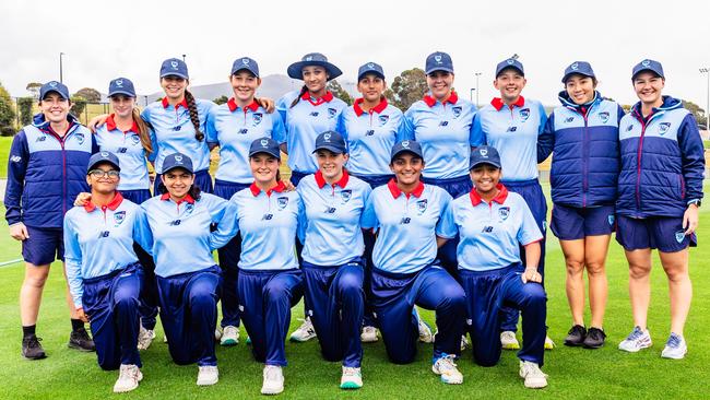 NSW Metro are well placed to make it back-to-back titles in Hobart at the Cricket Australia under-16 Female National Cricket Championships. Picture: Linda Higginson / Cricket Australia