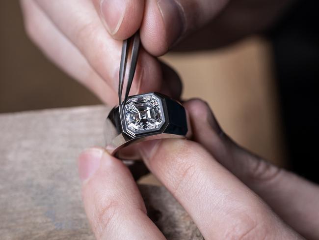 Making Tiffany & Co.'s first men's engagement ring. Picture: Tiffany & Co.