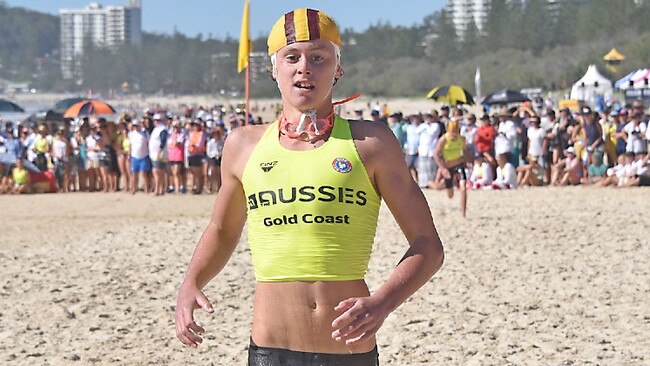 Young surf star Mitch Morris at the Australian surf life saving championships.