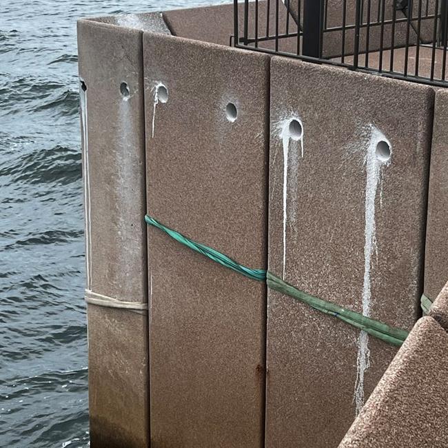 Claims have been referred to ICAC surrounding the maintenance of the Sydney Opera House. One whistleblower said the eastern seawall is being held up with ropes to prevent it from falling into the ocean. Picture: Jake McCallum