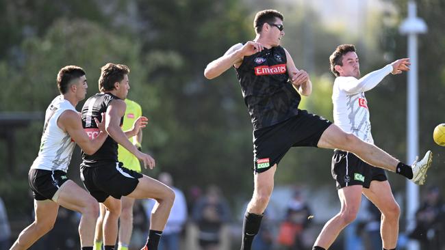 Cox wearing the sunglasses at Collingwood training. Picture: Getty Images