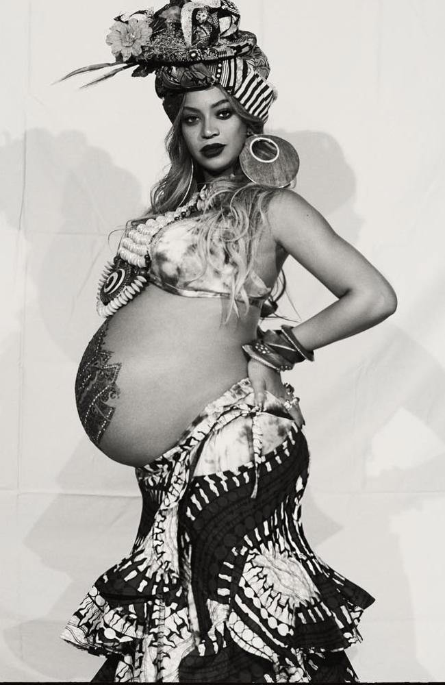 Pregnant Beyonce at her ‘Push Party’. Picture: @beyonce/Instagram
