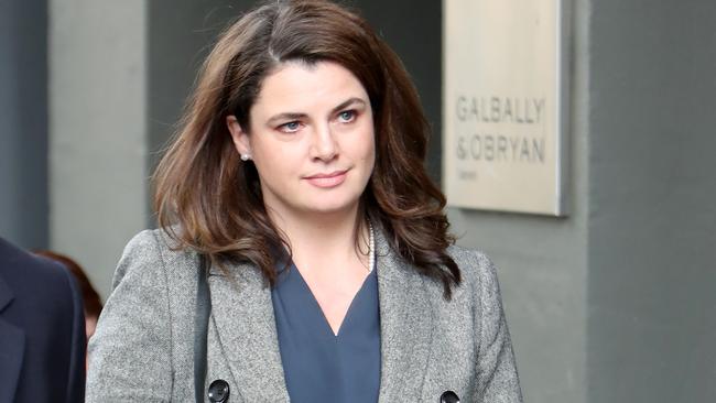 Author Louise Milligan leaves after testifying in the committal hearing for Cardinal George Pell, at the Magistrates Court in Melbourne. Picture: Stuart McEvoy for The Australian.