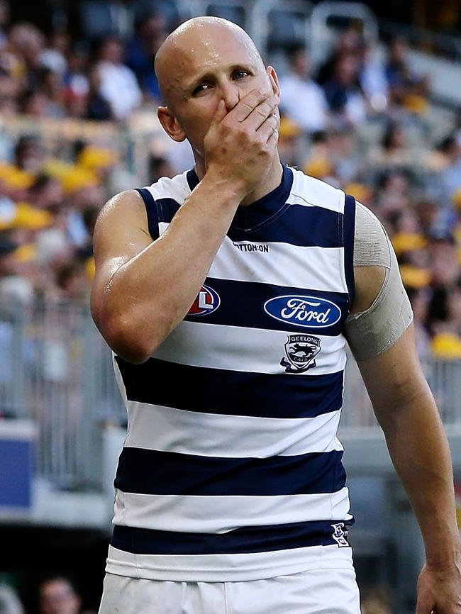 Gary Ablett’s day ended early in the final term. Pic: Will RussellAFL Media