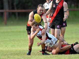 ACTION FINAL: The Hervey Bay Bombers play the Brothers Bulldogs in today's knock out preliminary final at Maryborough for grand final glory next week against Bay Power. Picture: Cody Fox