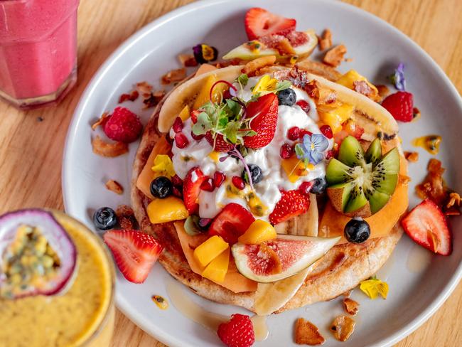 The buckwheat coconut pancakes at COOH. Picture: Supplied