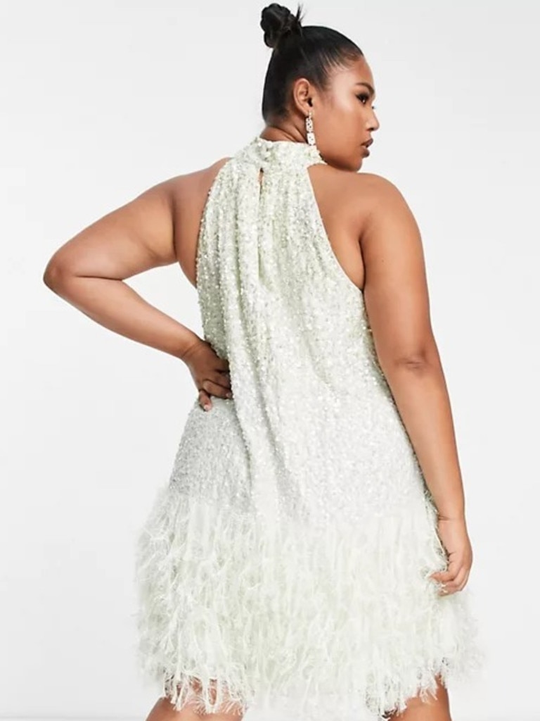 ASOS EDITION Curve Sequin Halter Mini Dress. Image: ASOS