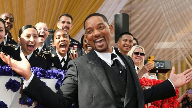 Smith was in high spirits on the red carpet before the ceremony. Picture: AFP