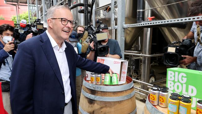 Anthony Albanese on the hustings in Brisbane on Monday. Picture: Toby Zerna