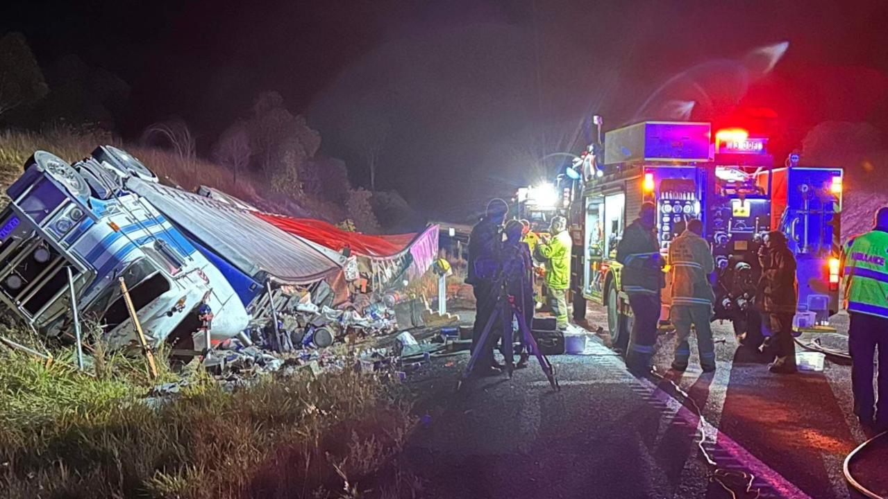 The Bruce Highway has reopened to traffic north of Gin Gin after a truck rollover on Wednesday morning.