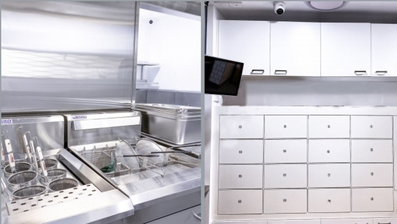 The kitchen inside the new Jackpot Express where robotic kitchen equipment cooks the food ready to be put inside a locker where the customer then uses a QR code to open it and collect their order.