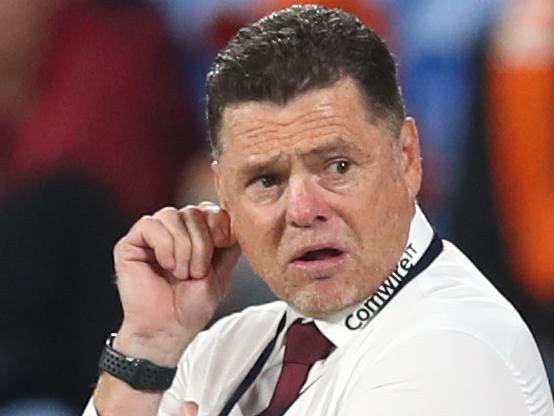 GOLD COAST, AUSTRALIA - JULY 19: United coach Carl Veart during the round 29 A-League match between the Brisbane Roar and Adelaide United at Cbus Super Stadium on July 19, 2020 in Gold Coast, Australia. (Photo by Chris Hyde/Getty Images)