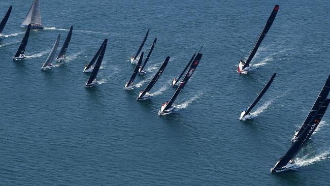 The start of the 2019 Sydney to Hobart before Covid caused the cancellation of the 2020 event.