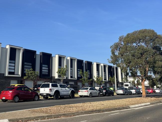 A new development in Adelaide's west with single car garages.