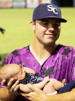 Blake Bivens with his son Cullen.