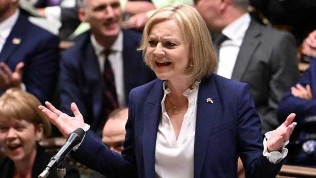 Liz Truss during her first weekly prime minister's questions session at the House of Commons on Wednesday. Picture: AFP