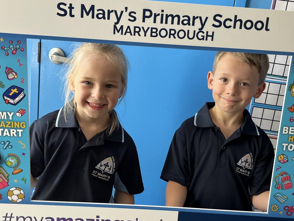 The Prep students enjoying their first day St Mary's Catholic Primary School.