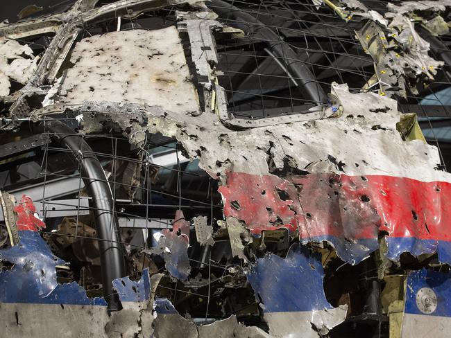 Pieces left ... the fuselage of MH17. Picture: Ella Pellegrini