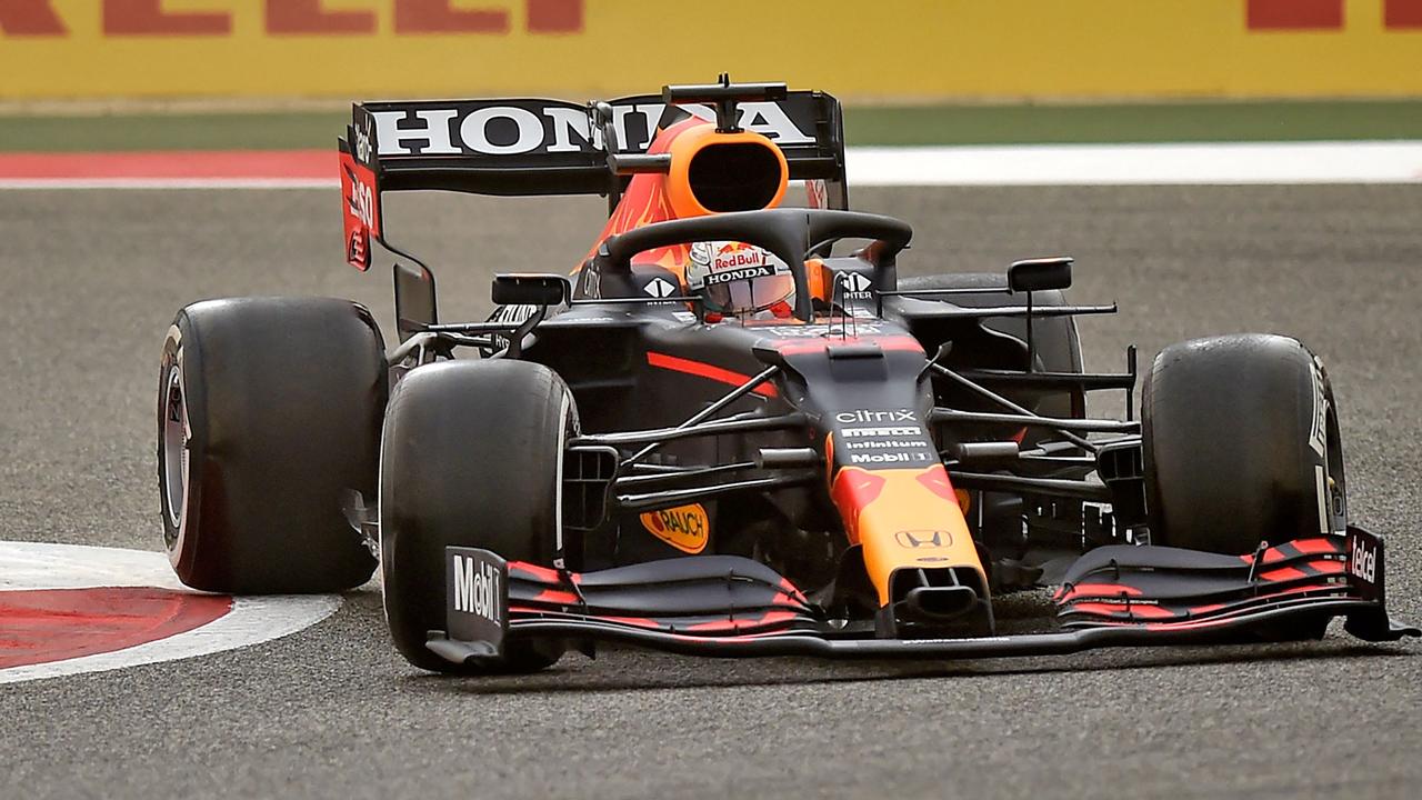 Red Bull's Dutch driver Max Verstappen drives his Redbull racer at the Bahrain International Circuit. Picture: AFP