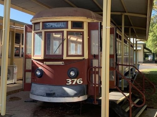 Tram -Ex.Glenelg Line -"Number 376-" Historic " -Did The Glenelg Line From 1929 to 2005 " Complete with Wheels ,Two Rooms ,Split System Airconditioner ,( No Seats ) - Tram Measurements 17 Metre x 2.6 Metre - Comes with Colourbond Curved Free Standing Carport -Size 17 Metre x 5.4 Metre - picture bidding online